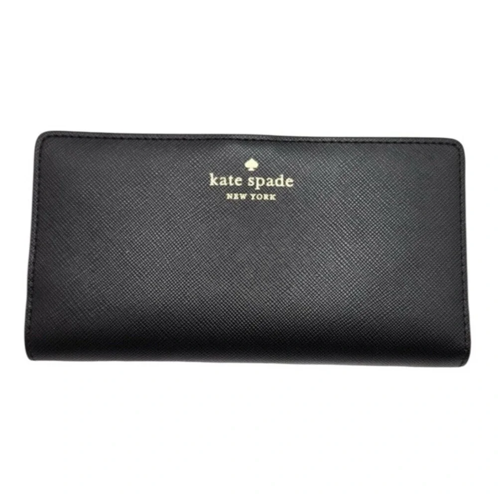 Kate Spade New York Slim Schuyler Billfold Wallet Saffiano PVC‎ Black NWT